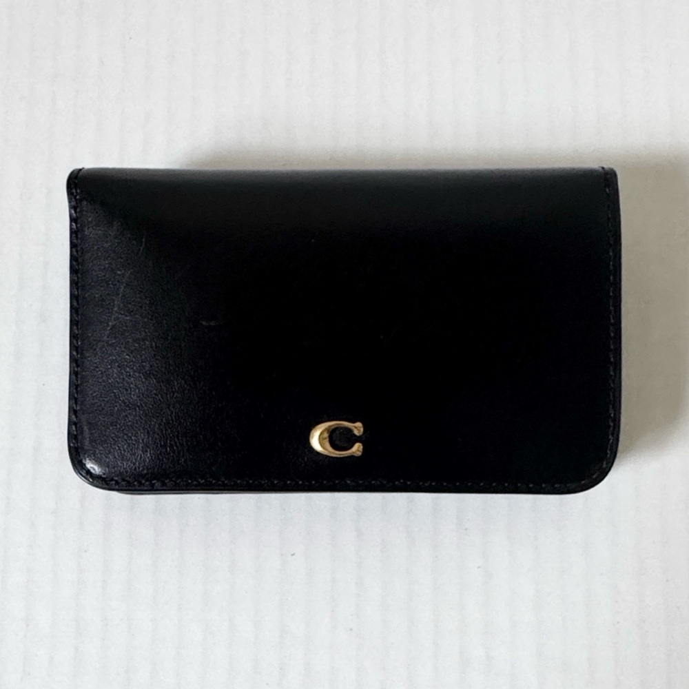 Coach Black Wallet with Gold Accent